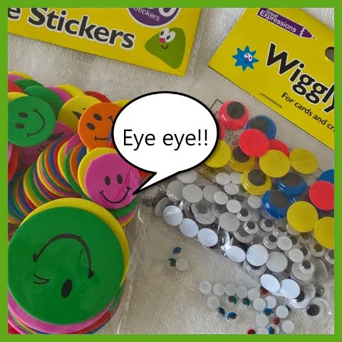 stickers and googly eyes