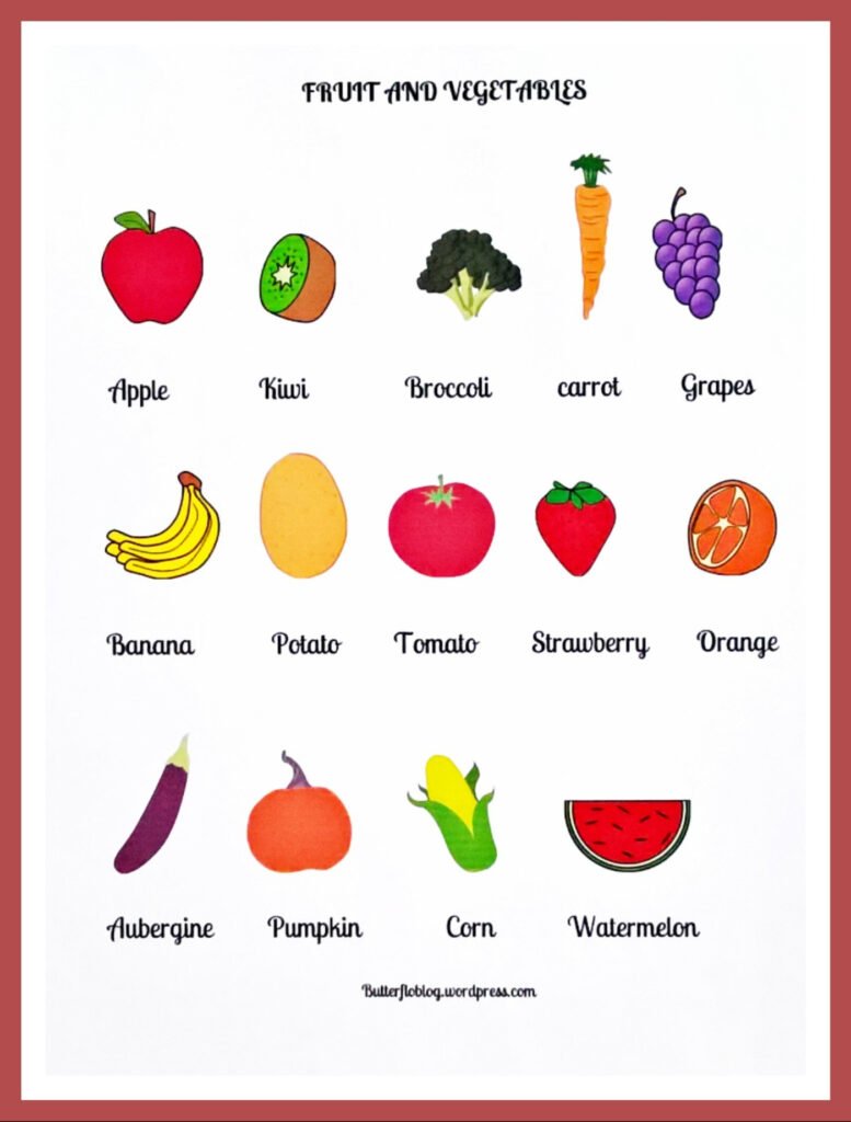 Fruit and vegetables worksheet