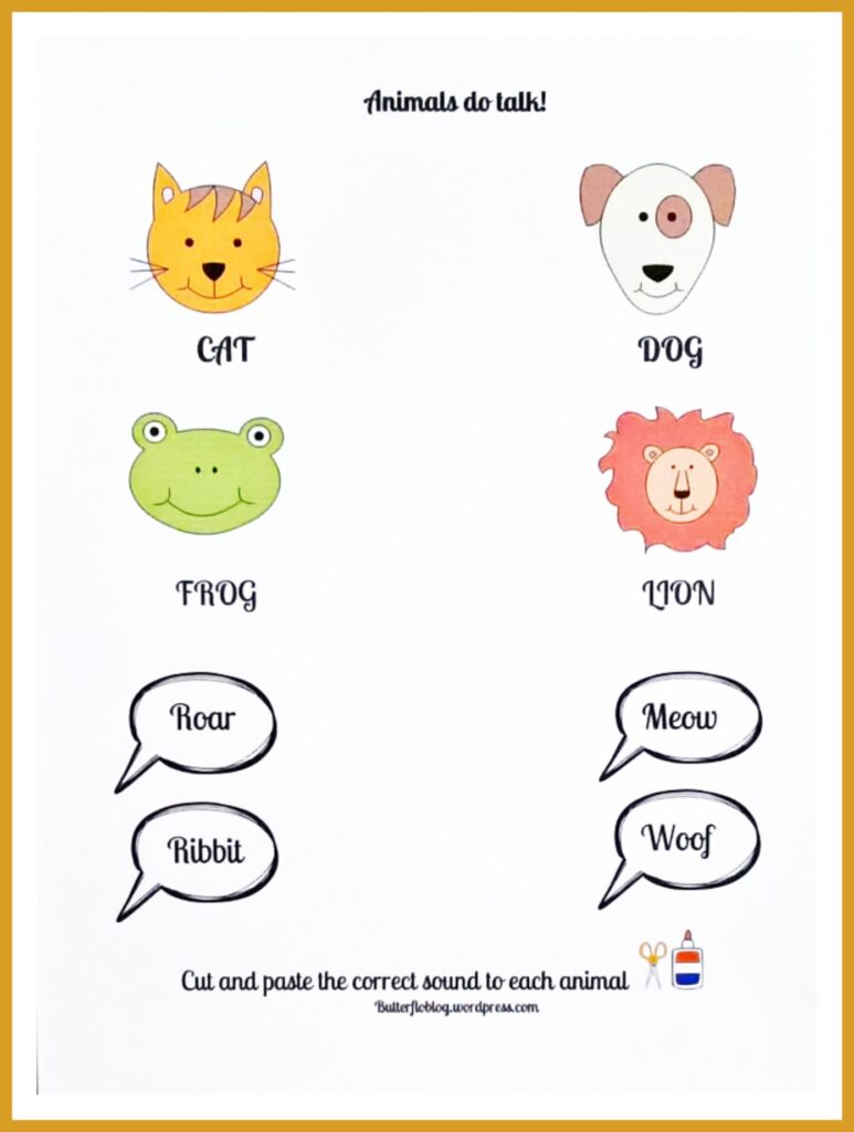 Animal talk worksheet