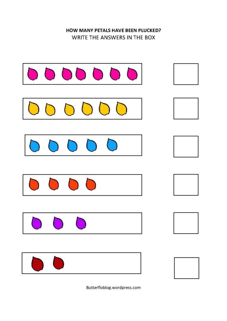 COUNT THE PETAL WORKSHEET