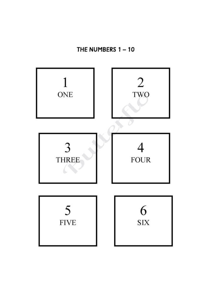 FLASHCARDS NUMBERS 1-10