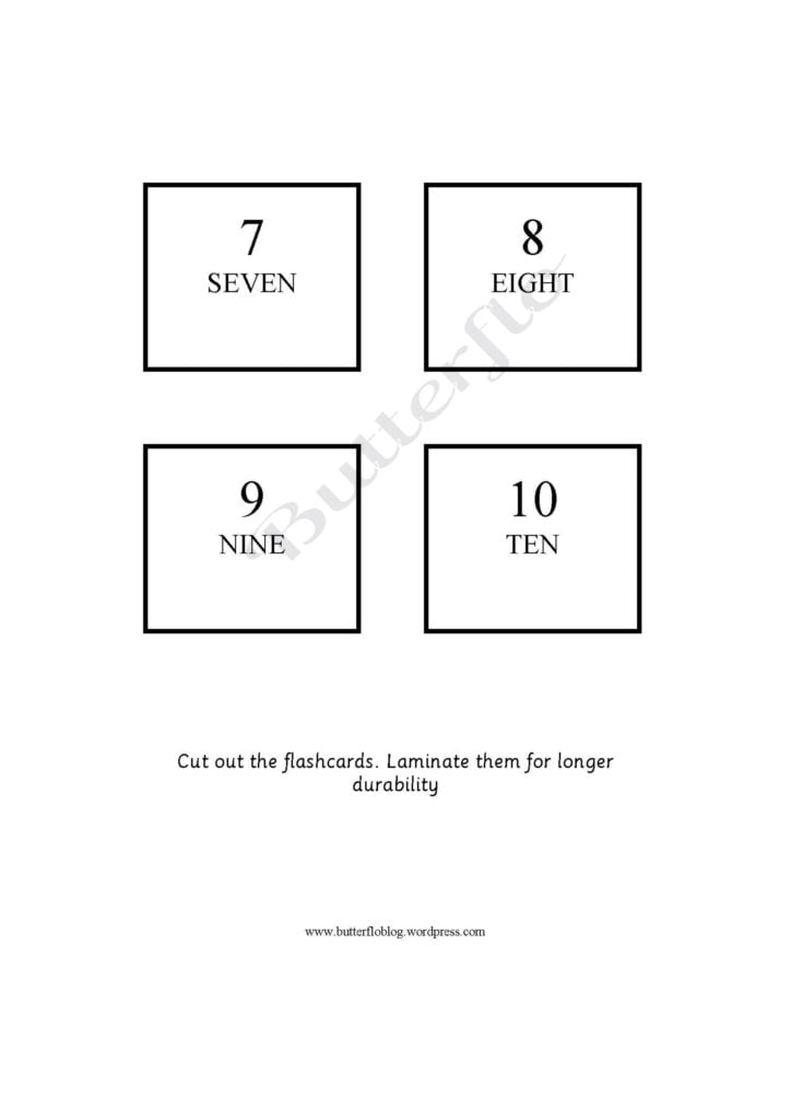 FLASHCARDS NUMBERS 1-10