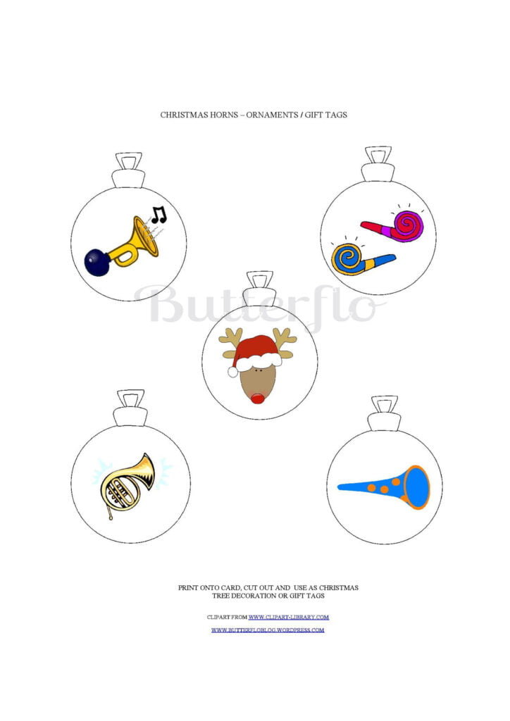 CHRISTMAS HORN ORNAMENTS