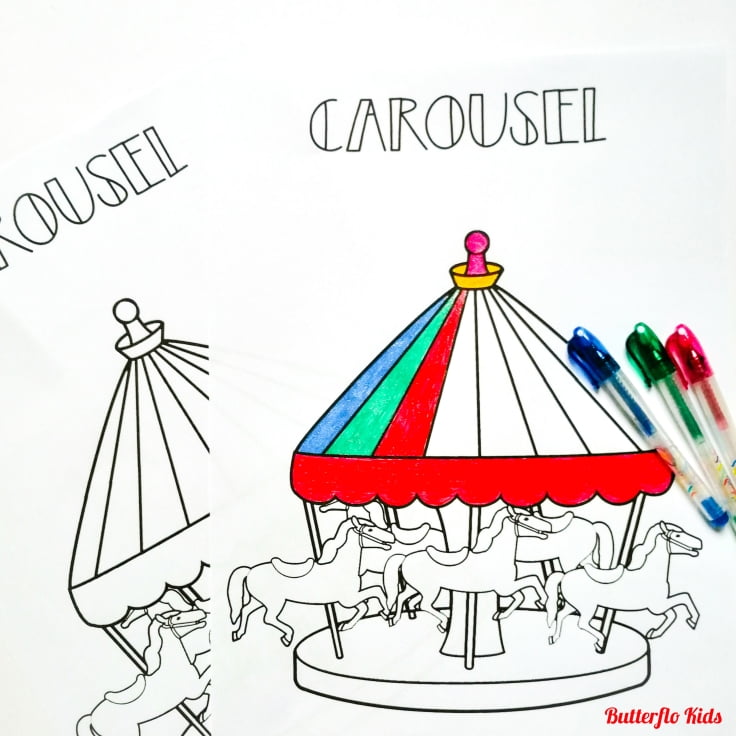 carousel colouring page