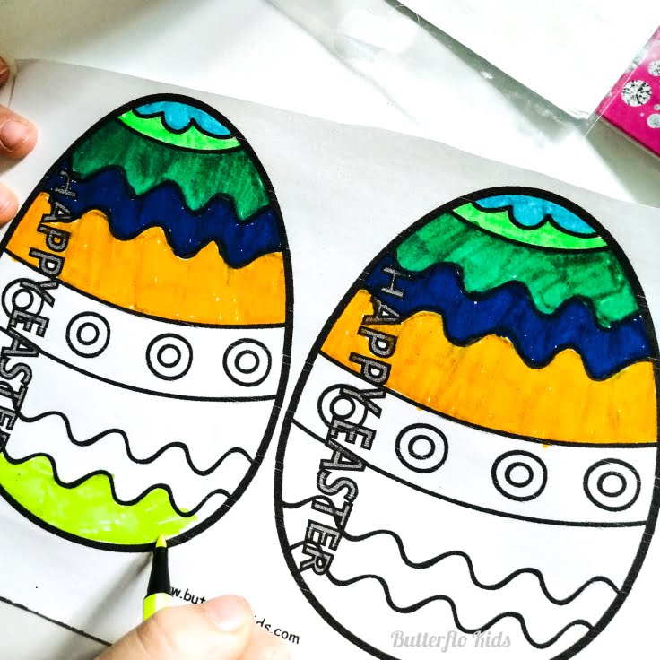 easter egg craft colouring