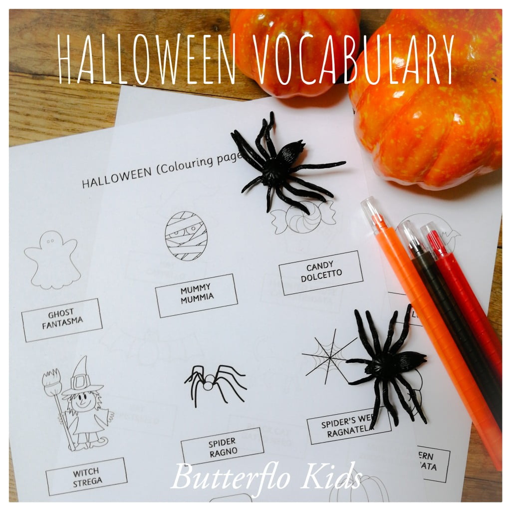 halloween vocabulary page