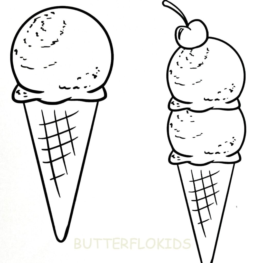 ice cream colouring page