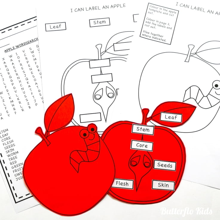 parts of an apple labelling