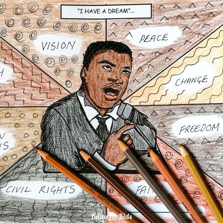 martin luther king colouring