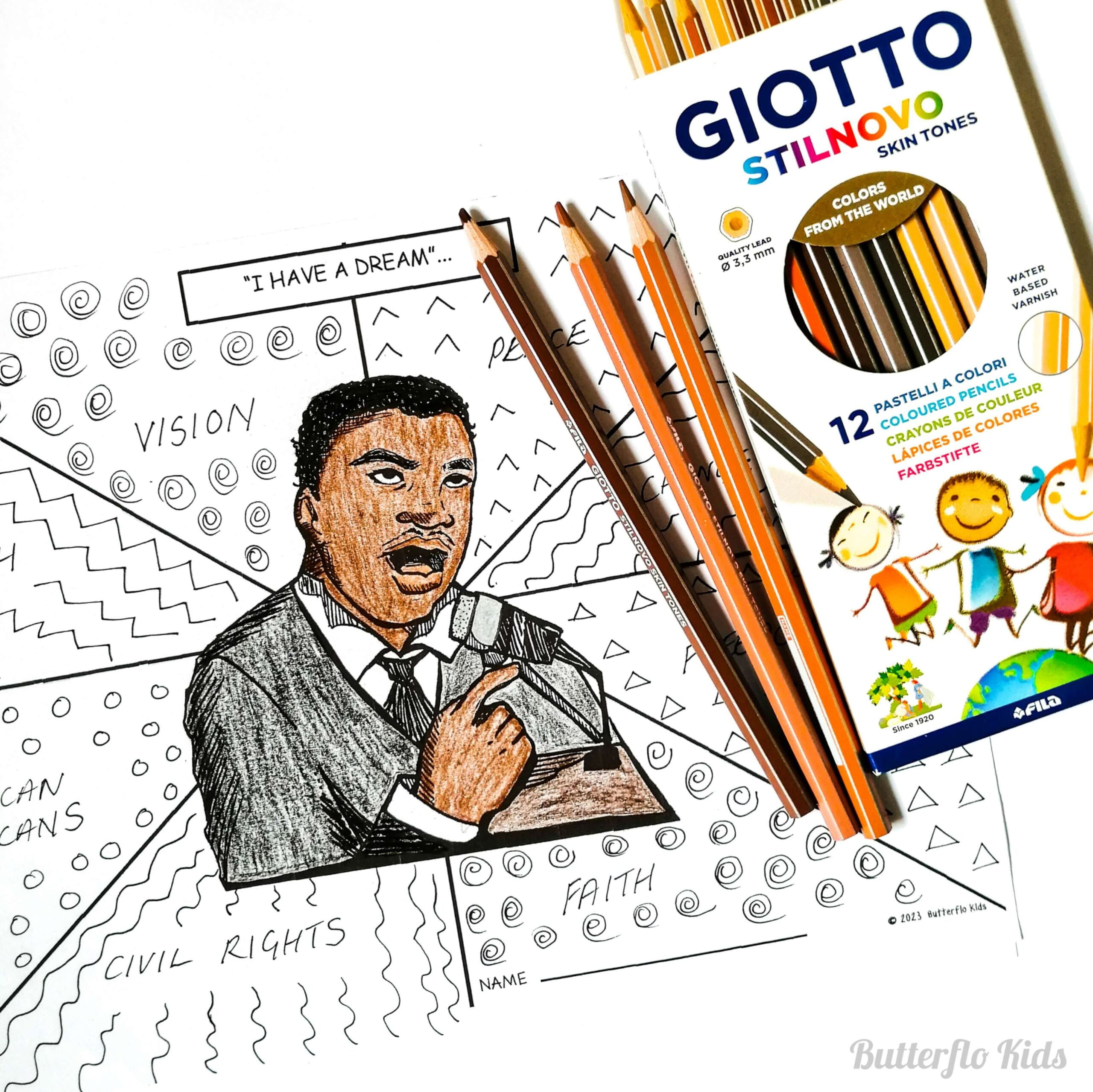 martin luther king jr colouring