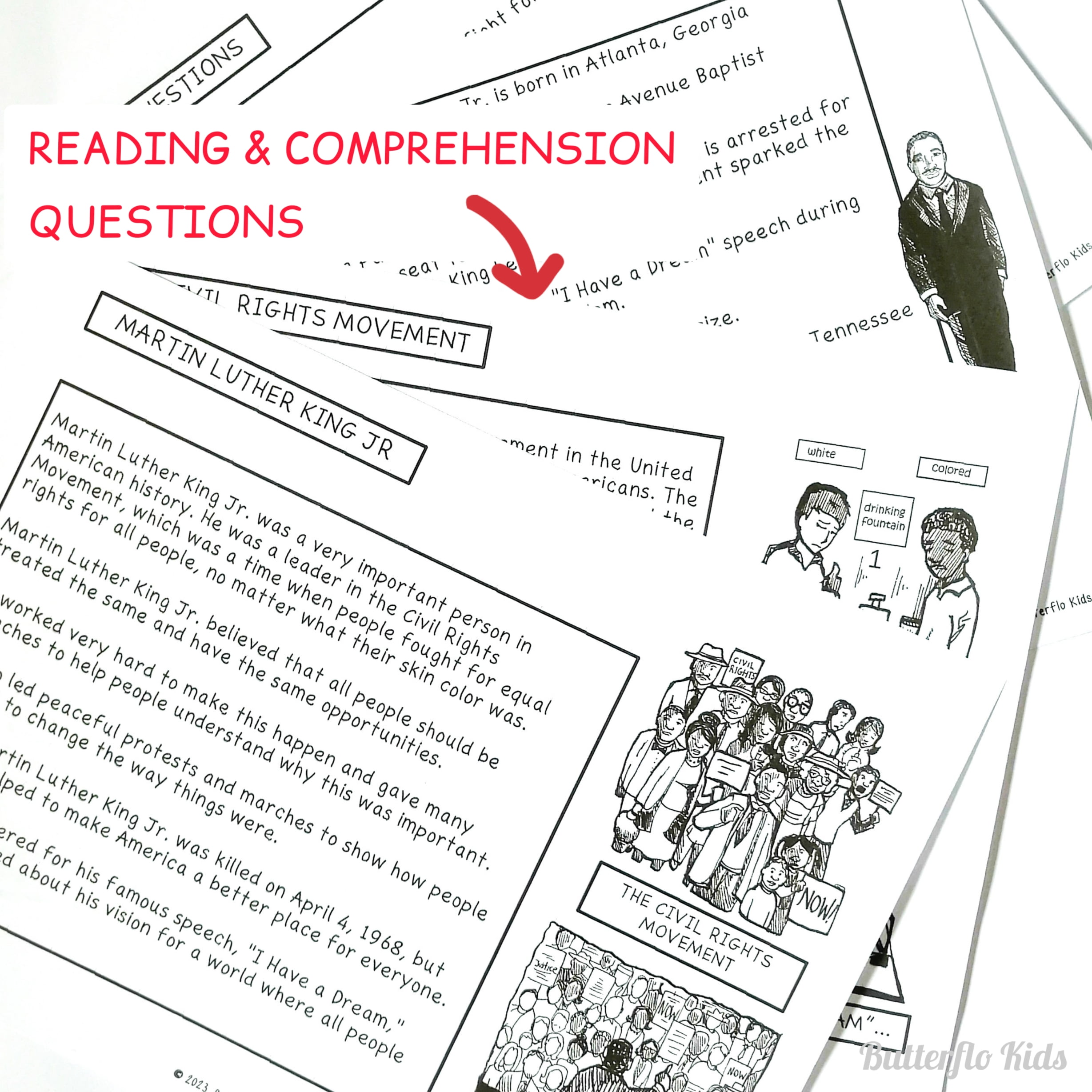 martin luther king jr comprehension lesson