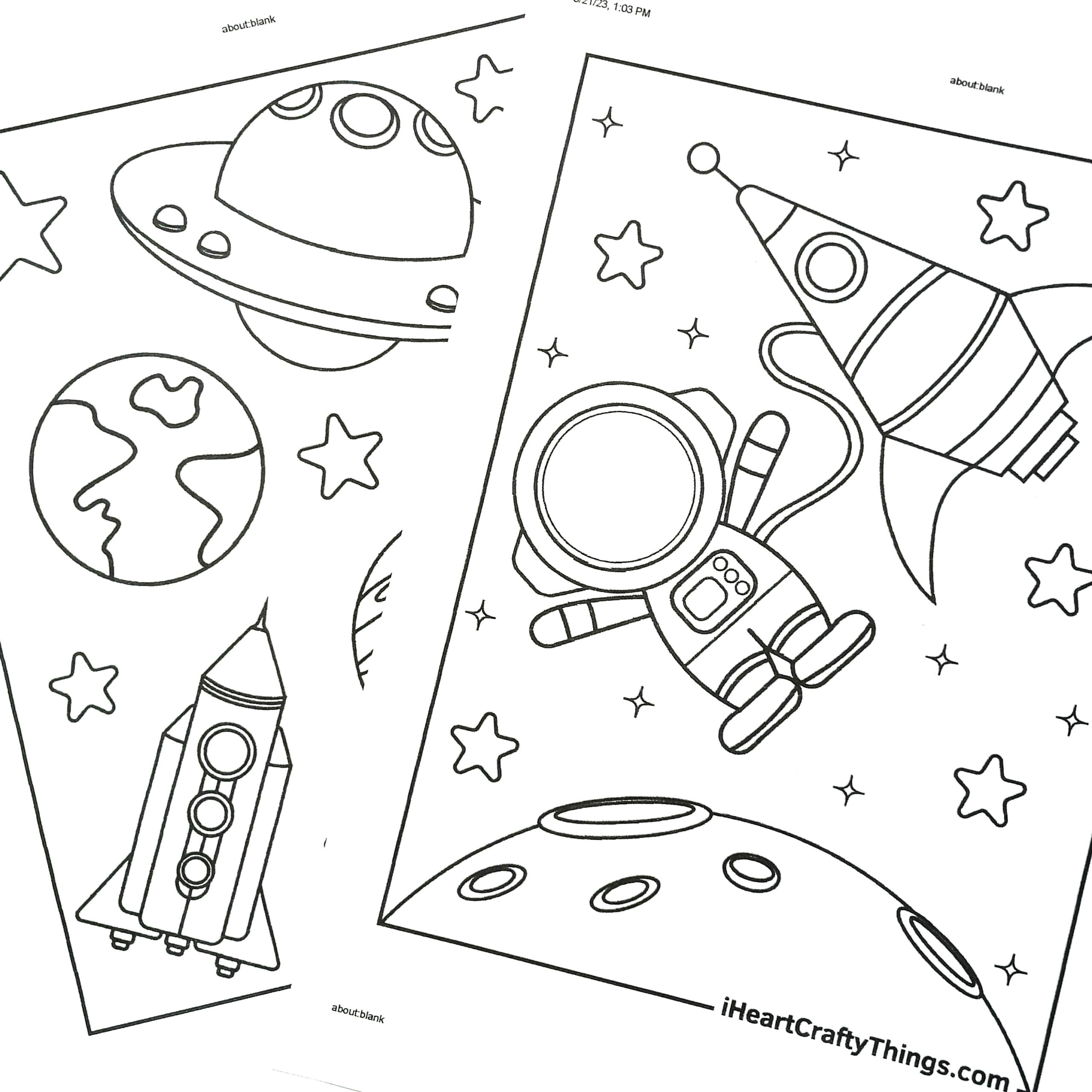 outer space colouring pages