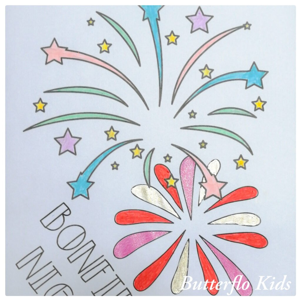 bonfire night colouring pages