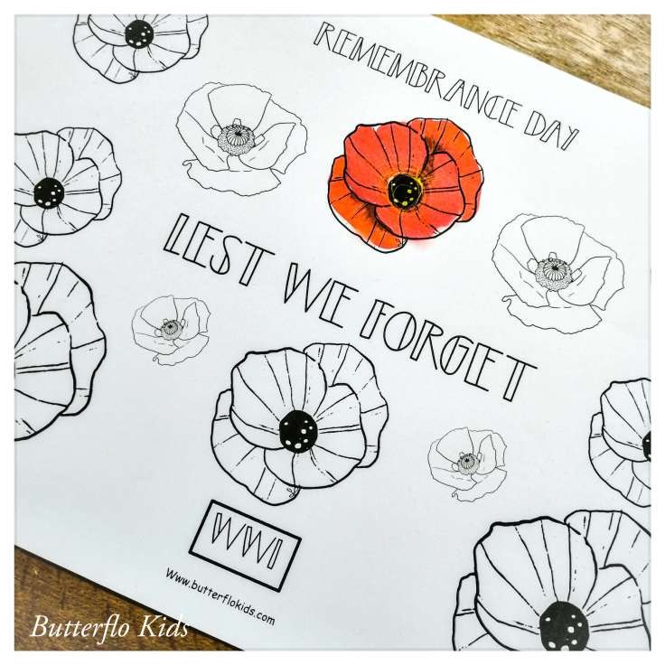 Remembrance Day colouring page