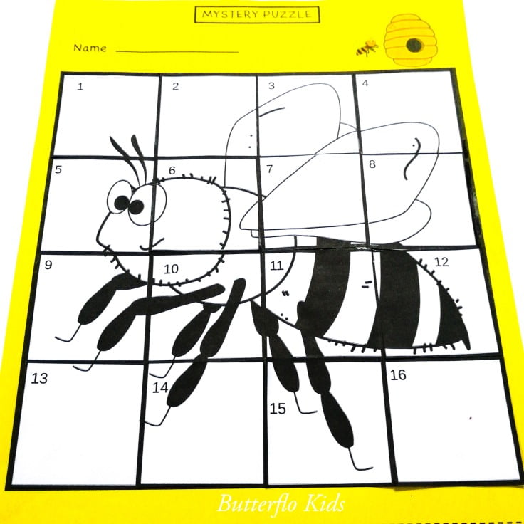 parts of a bee labelling mystery puzzle