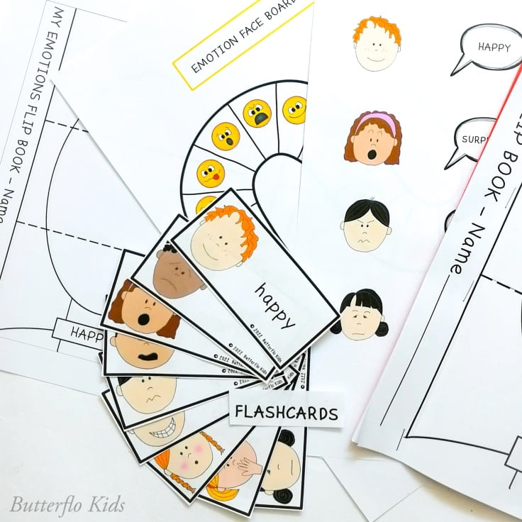 emotions flashcards and worksheets
