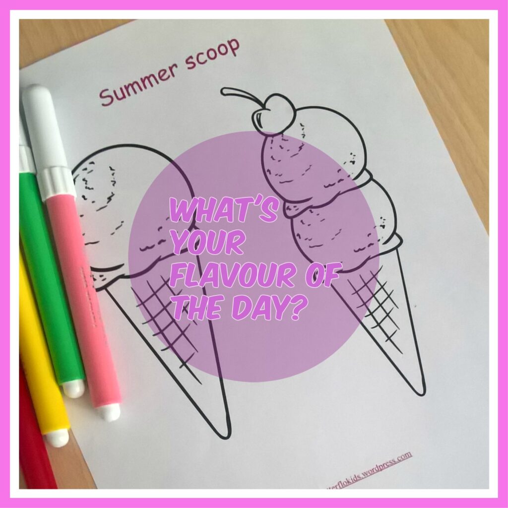ice cream colouring page
