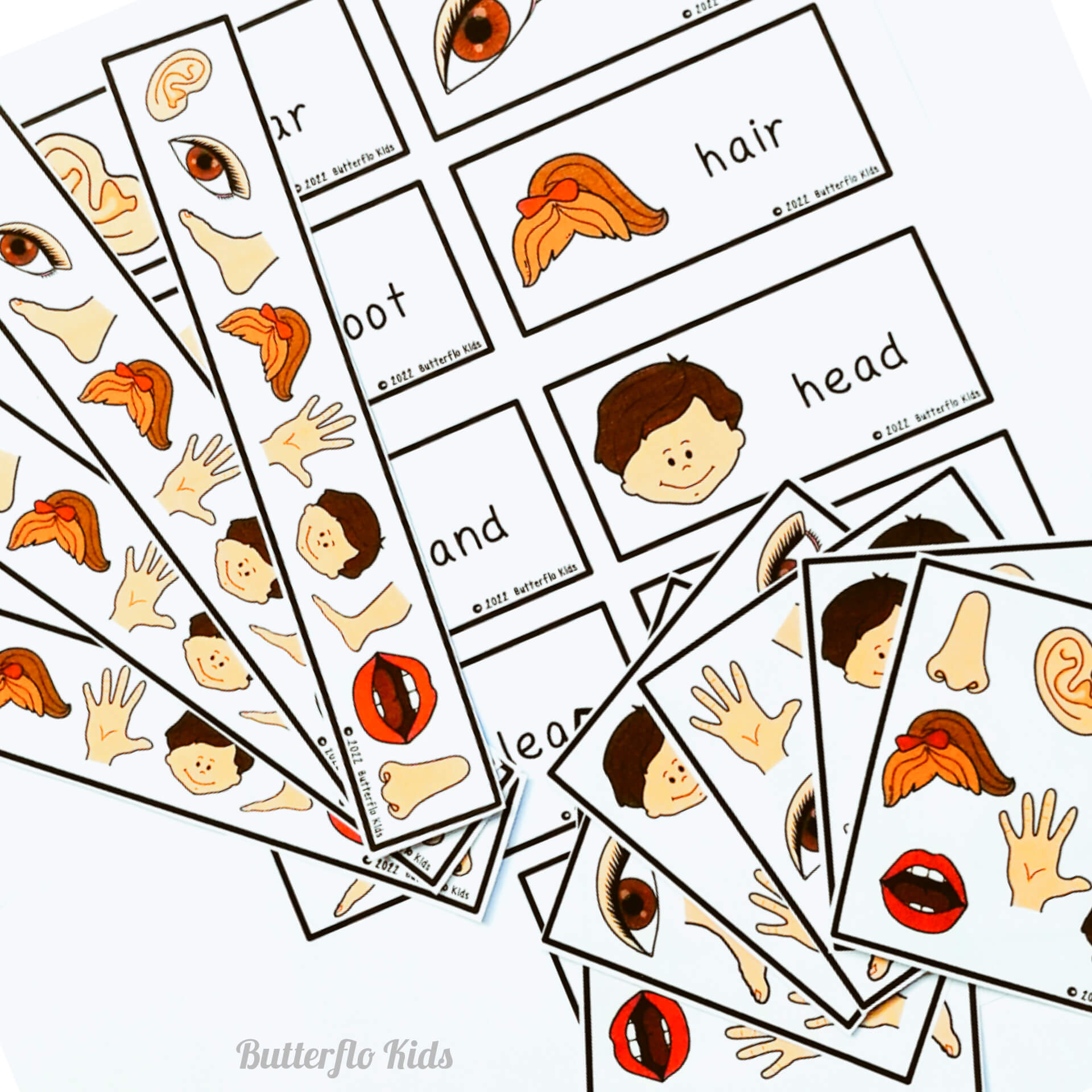 esl body parts game cards