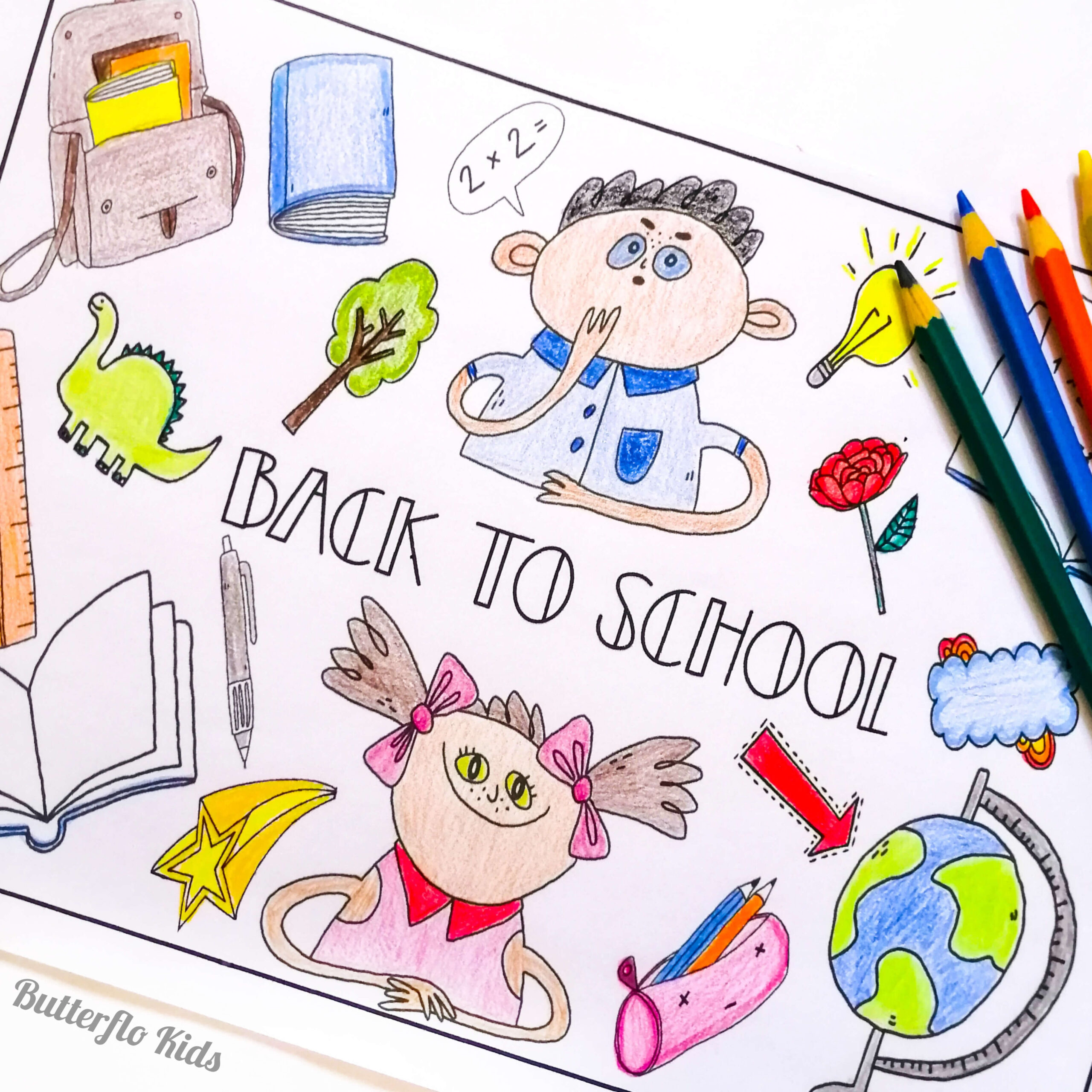 back to school colouring