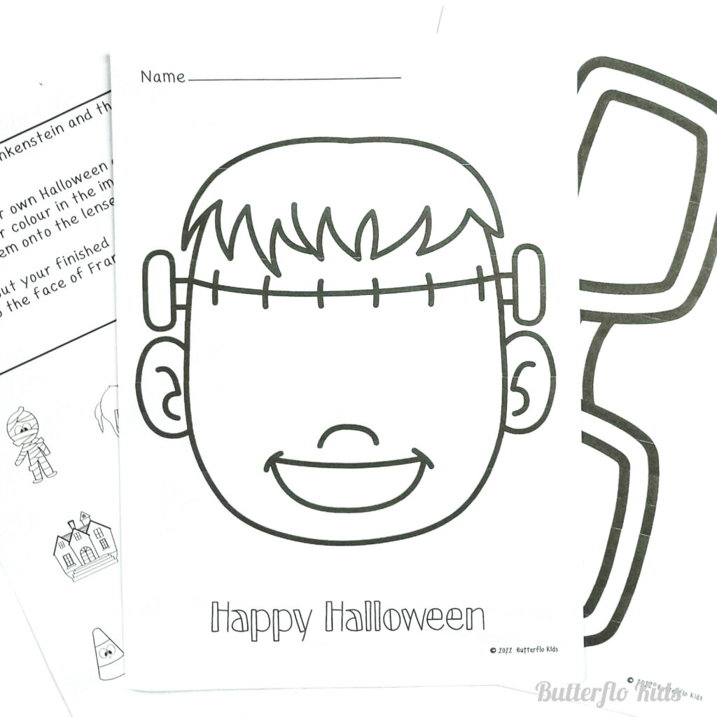 Halloween Frankenstein craft templates