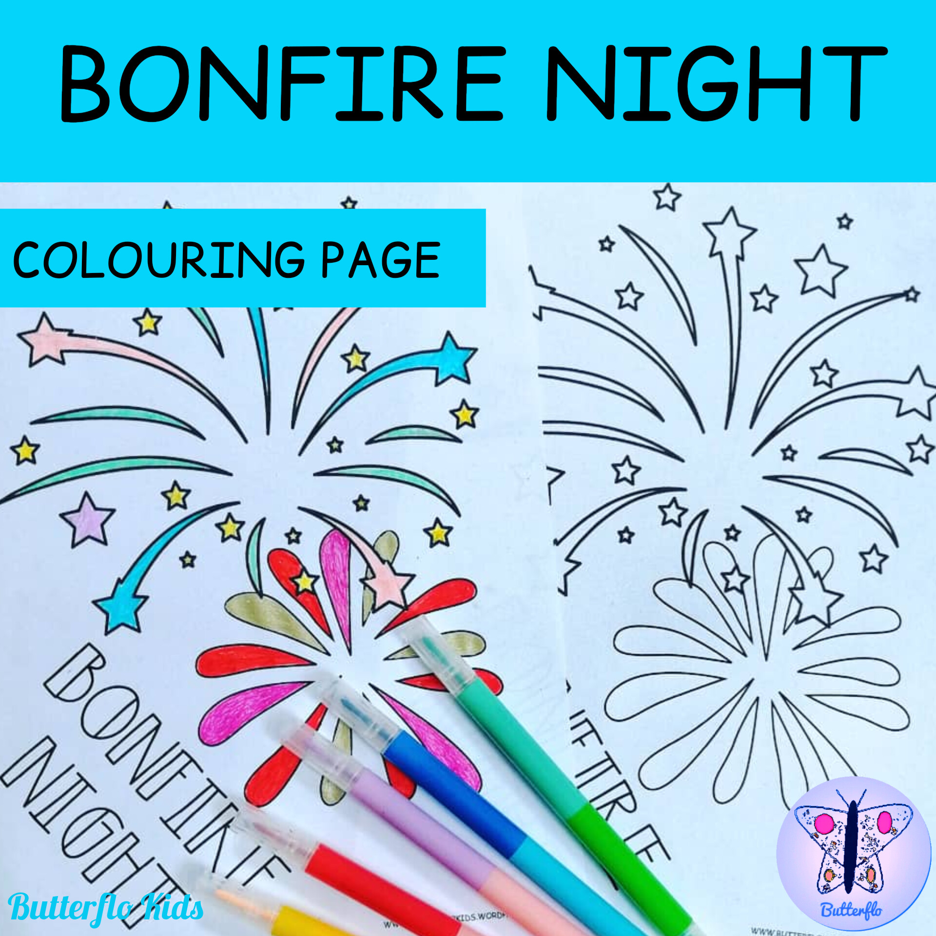 Bonfire Night colouring craft