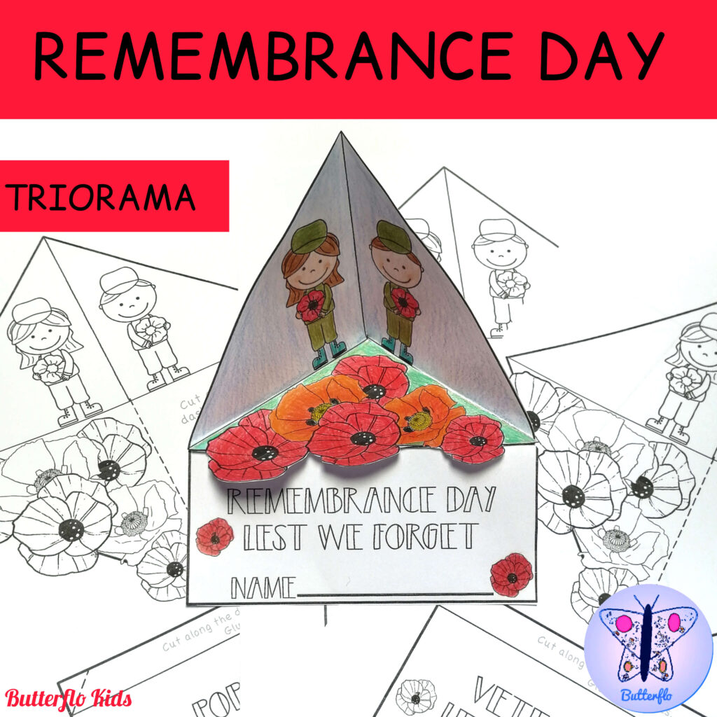 Easy to make Remembrance Day triorama craft
