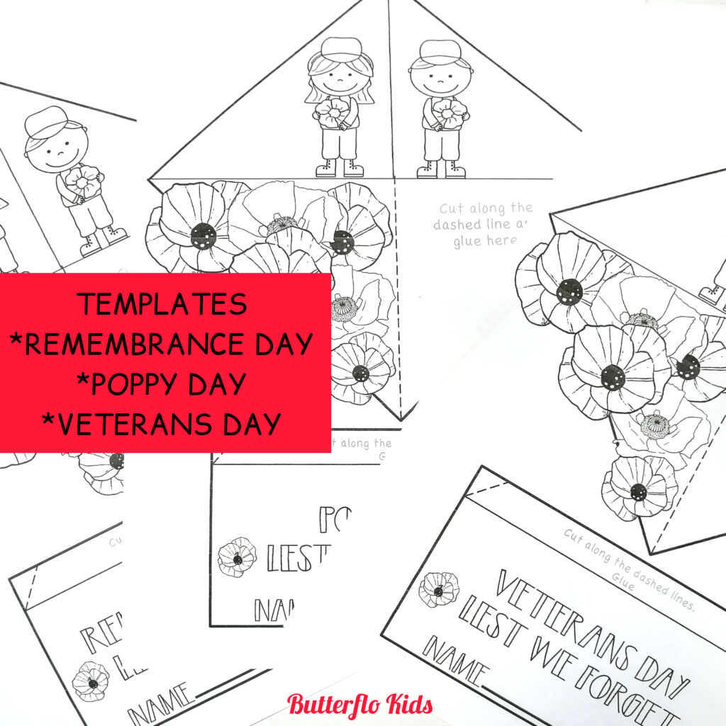 remembrance day triorama templates