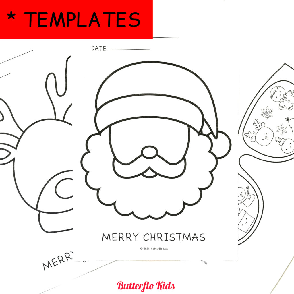 Christmas santa and Rudolph craft templates