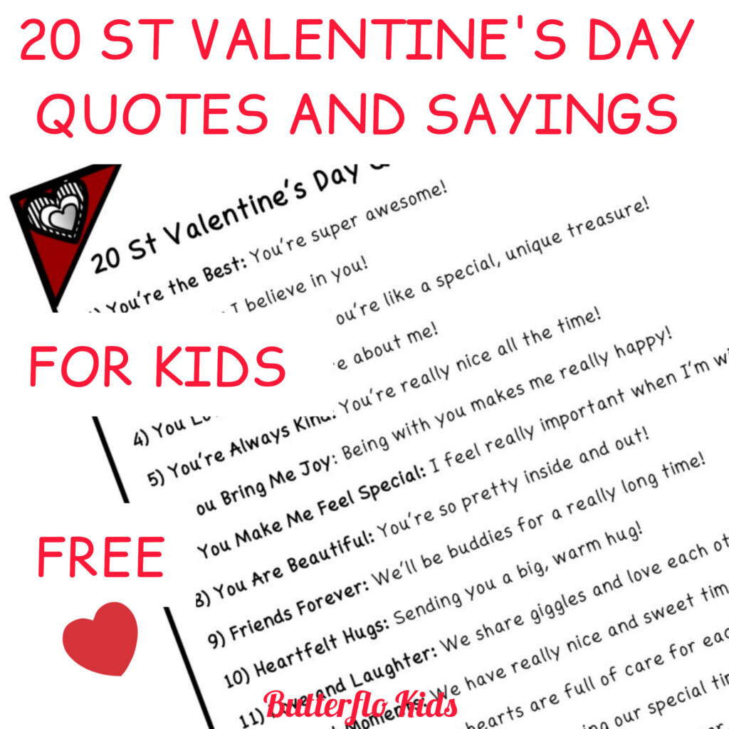 20 St Valentine's Day quotes and sayings for kids