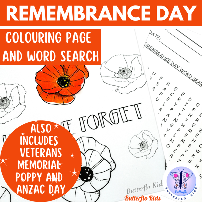Remembrance Day Colouring Page - Butterflo Kids