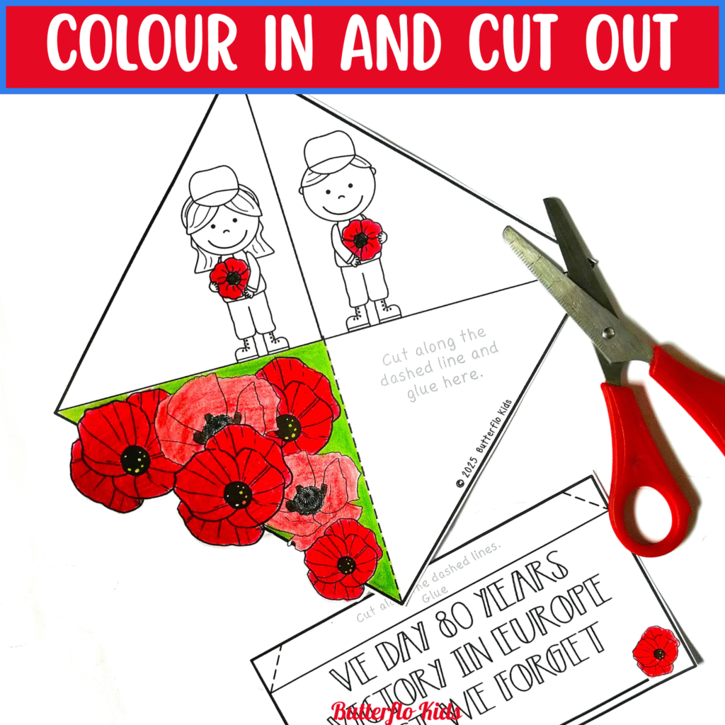 VE day 80 triorama craft