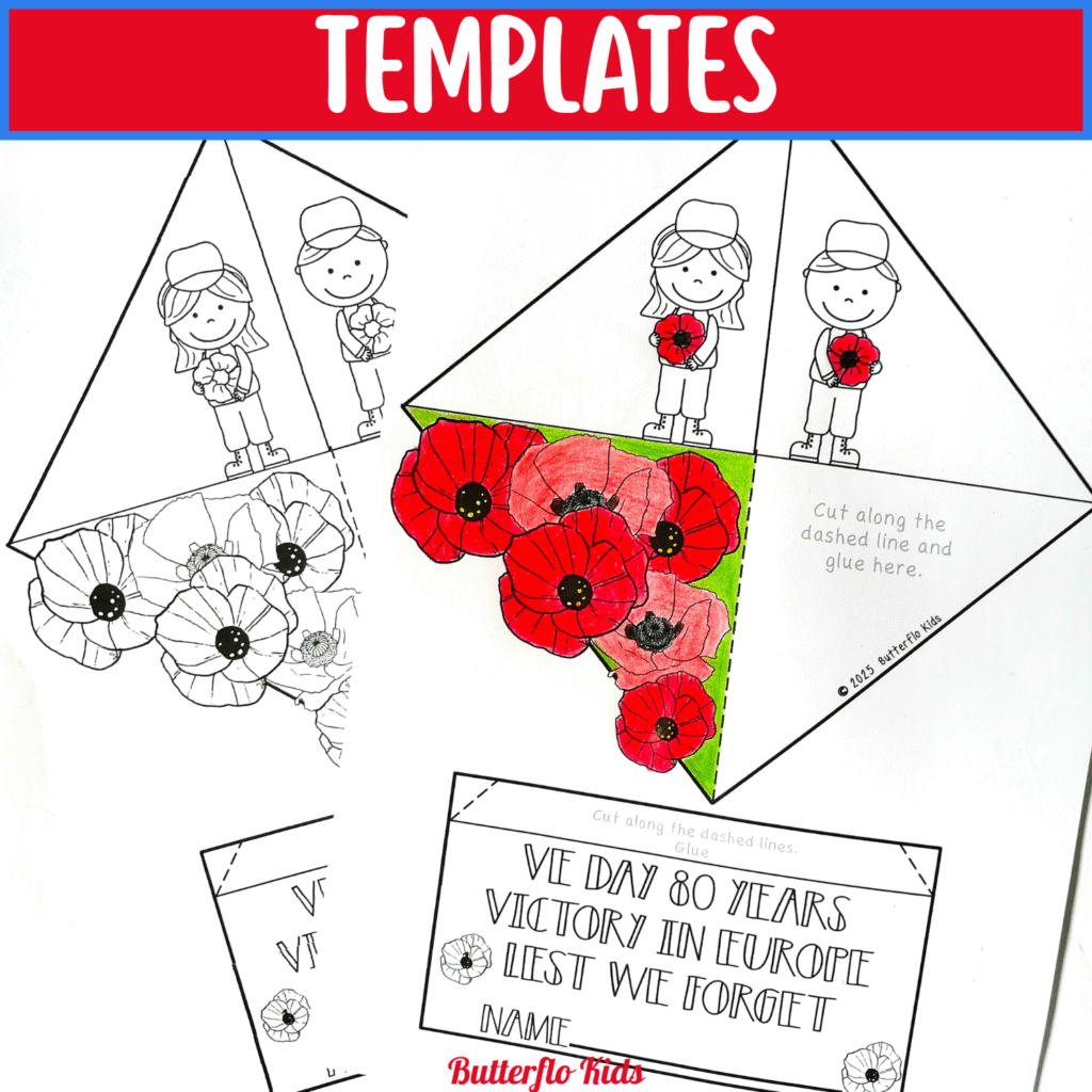 VE day 80 triorama craft templates