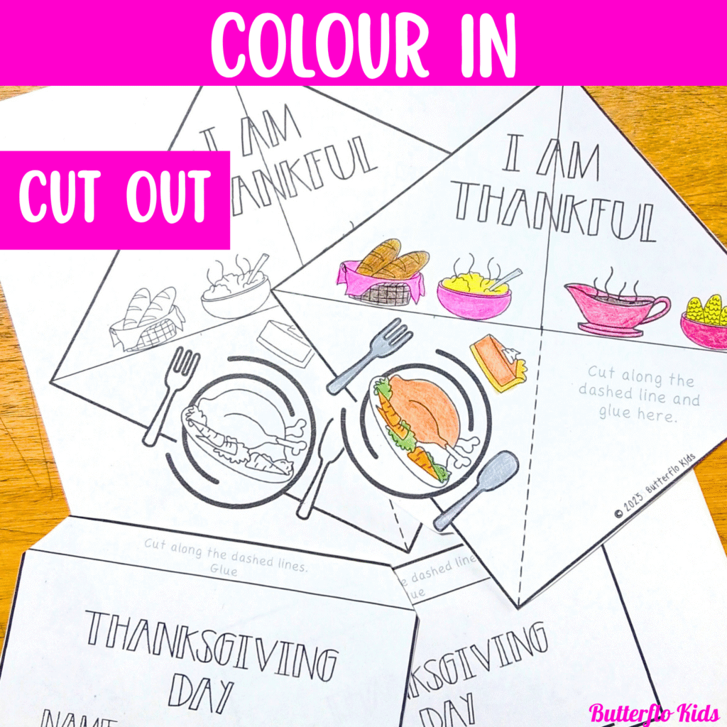thanksgiving dinner triorama template