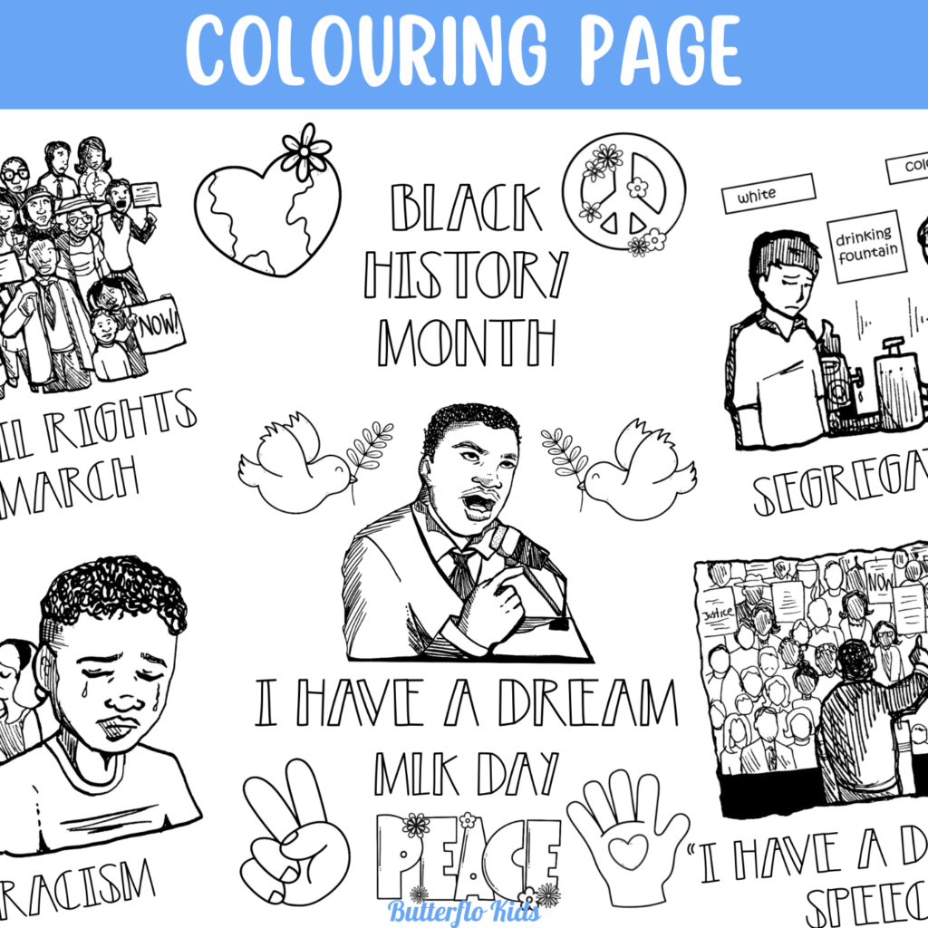 martin luther king jr colouring page