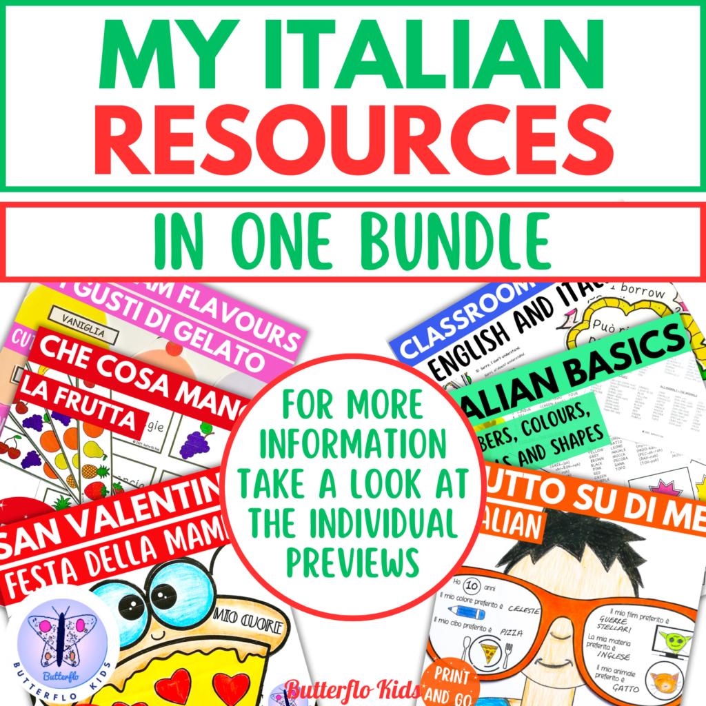 Italian bundle crafts and worksheets