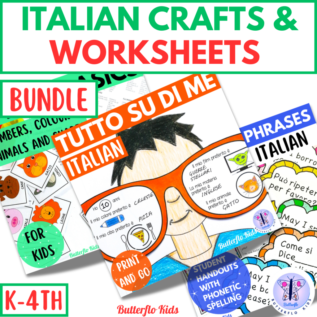 Italian crafts and worksheets bundle