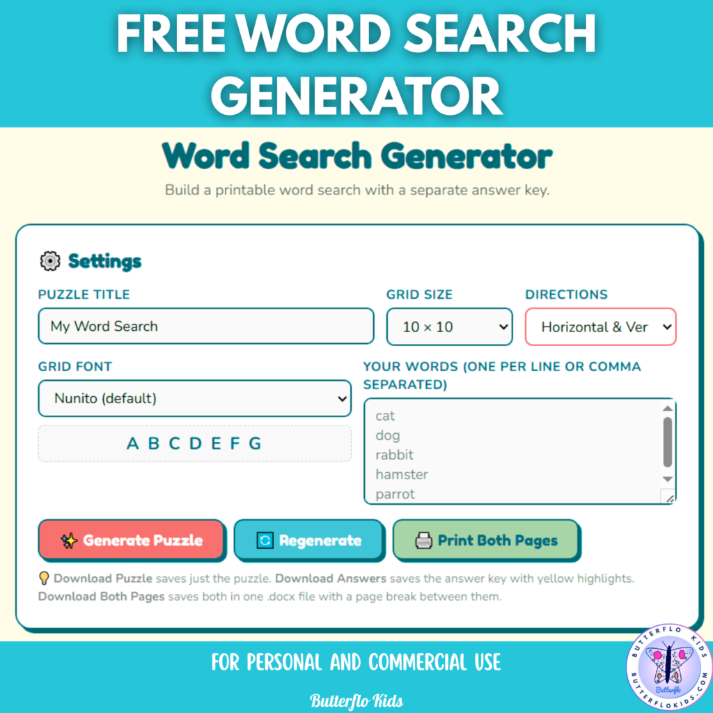 free word search generator